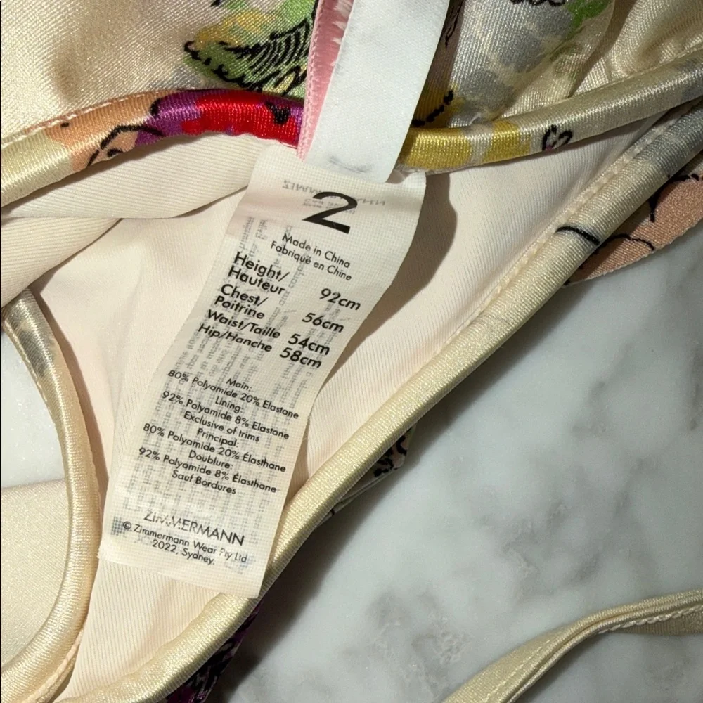Zimmermann Multicolor Floral One-Shoulder Swimsuit 2Y - Picture 9 of 9